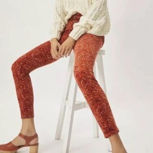 NWT Anthropologie Pilcro High Rise Button-Fly Skinny Corduroy Pants Size 28